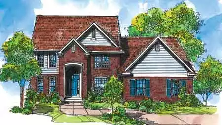 image of colonial house plan 1476